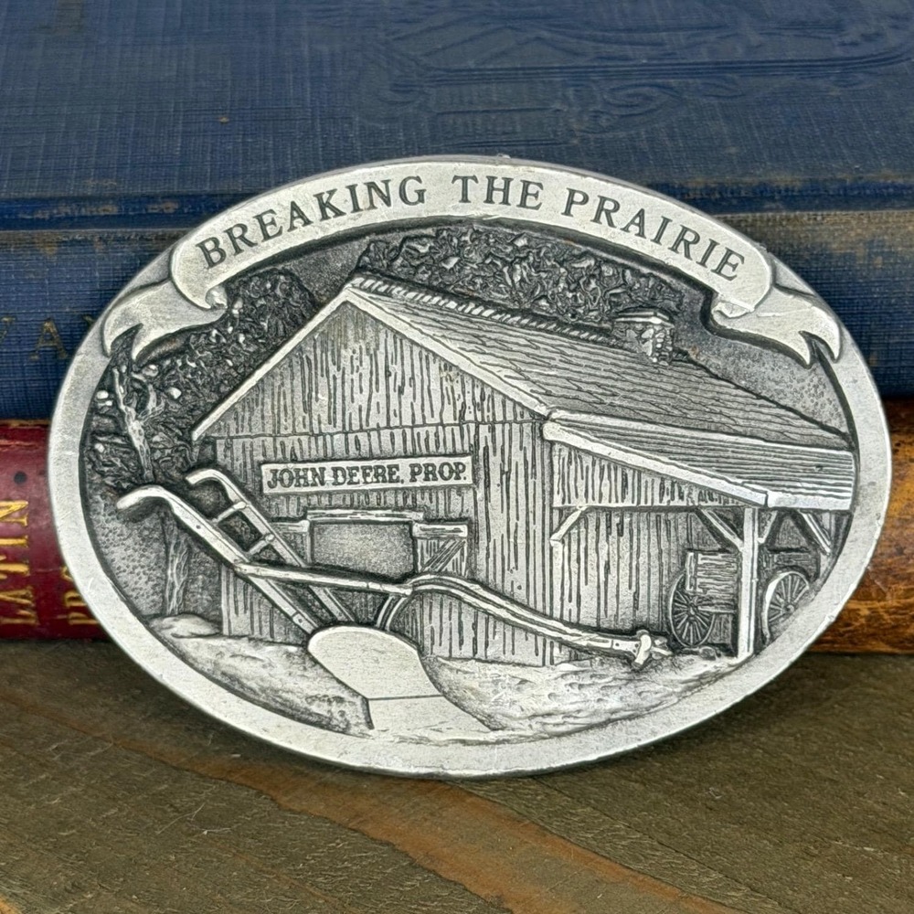 Vtg John Deere Breaking The Prairie Belt Buckle 1991 Limited Edition 980